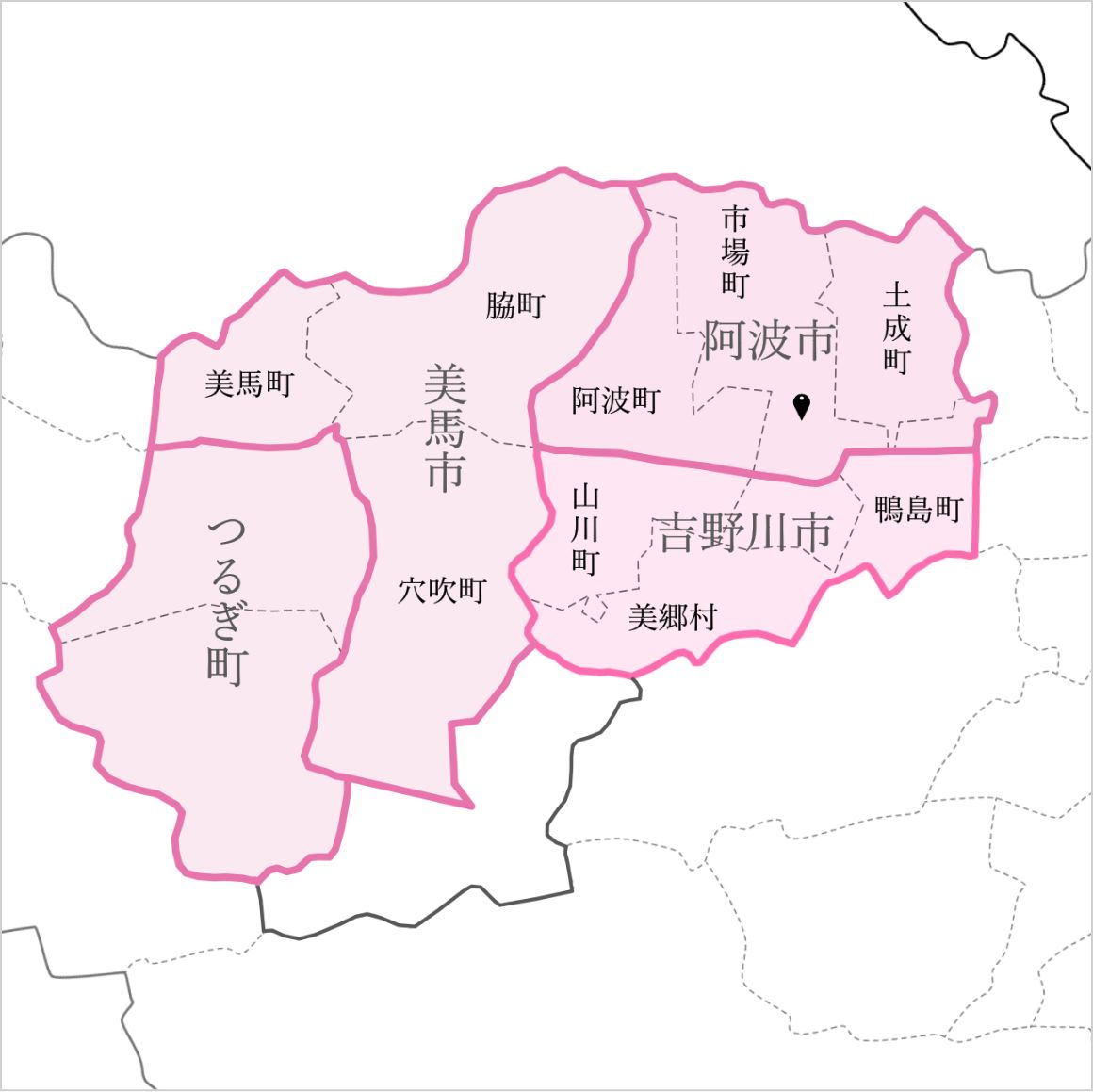 阿波ステーション対応エリア地図